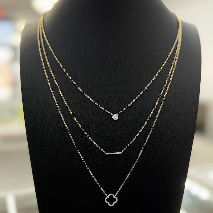 LAYERED 14K GOLD NECKLACE WITH DIAMOND