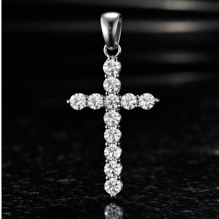 Pendant Cross White Gold and Diamond