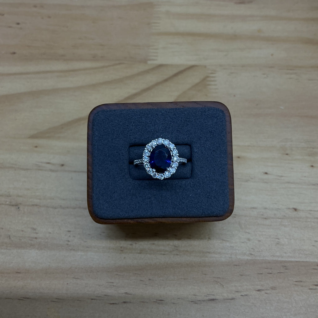 Wedding Ring Sapphire and Diamond 0.92 14k