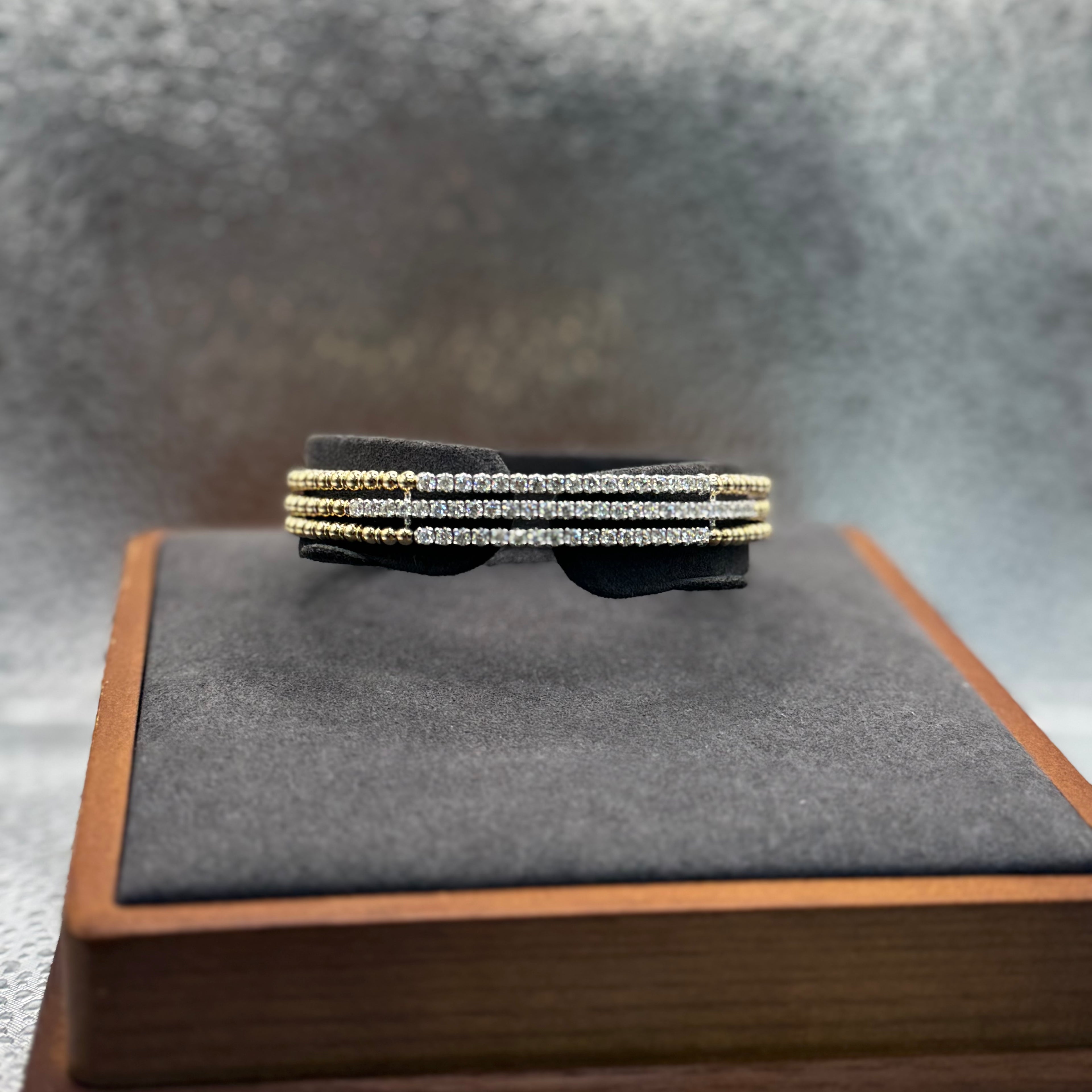 BRACELET 14K YELLOW GOLD DIAMOND 1.49CT