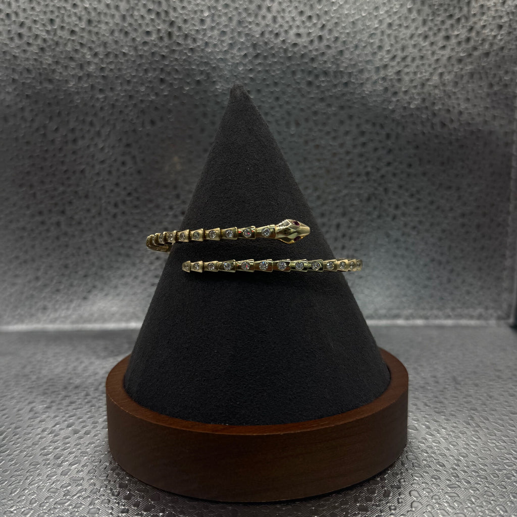 BRACELET SNAKE SHAPE 14K YELLOW GOLS AND DIAMOND 1.75CT