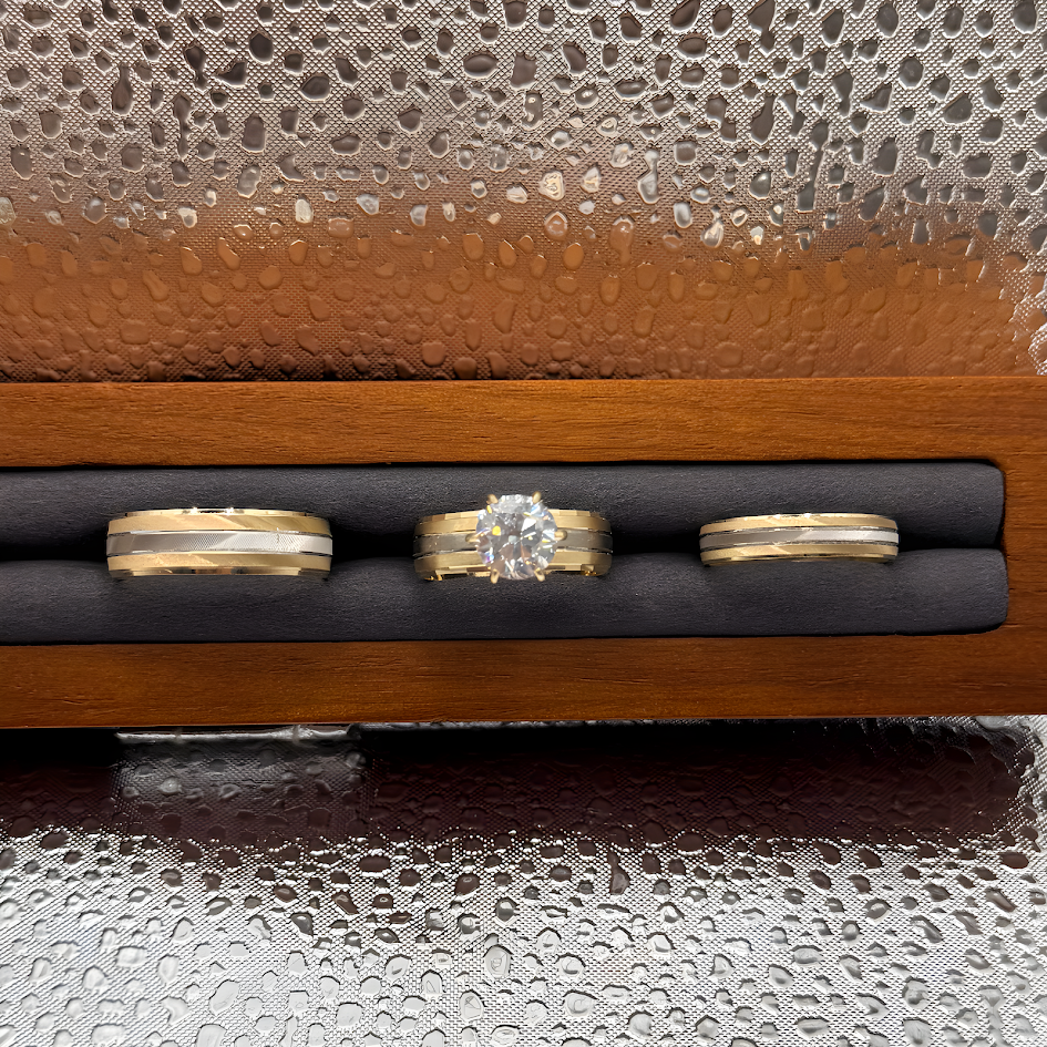 SET 3 WEDDING RINGS 14K GOLD