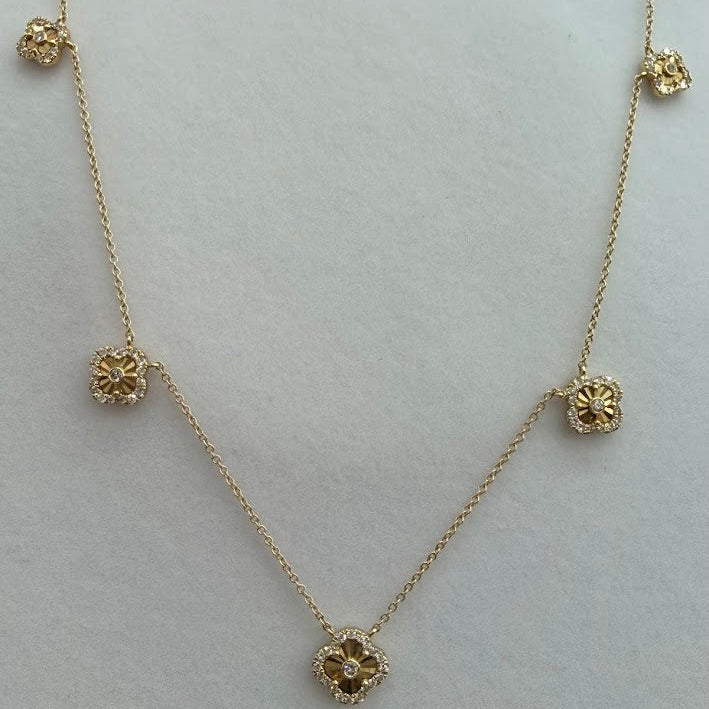 NECKLACE Y/G 14K DIAMONS 0.50